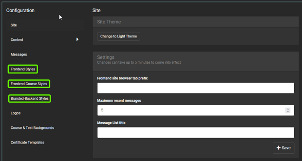 CSS Edit Configuration