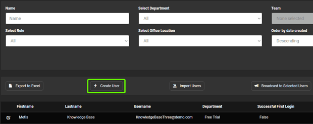Create User User Management