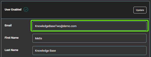 Edit Email User Profile