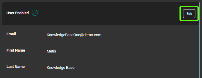Edit User User Profile