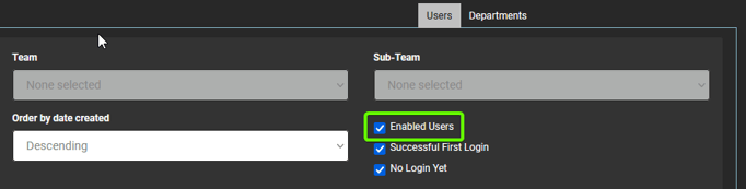 Enabled Users User Management