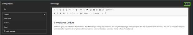 Homepage Edit Configuration