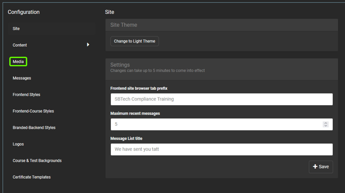 Media Selection Configuration