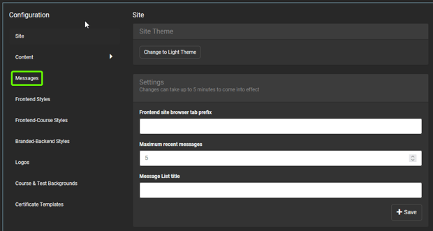 Messages Configuration