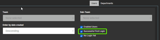 Success First Login User Management