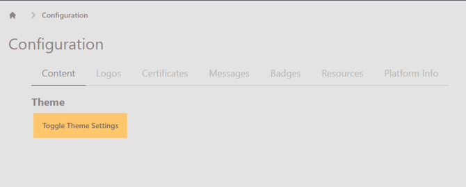 Platform settings - Colour theme button