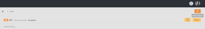 User Management - Add - Import User Button