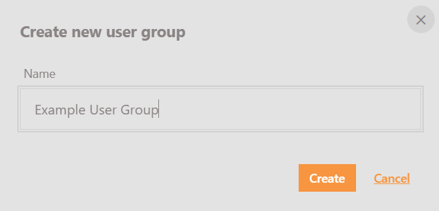 User Management - Naming the User Group