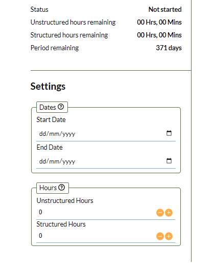 CPD Tracker - Config section
