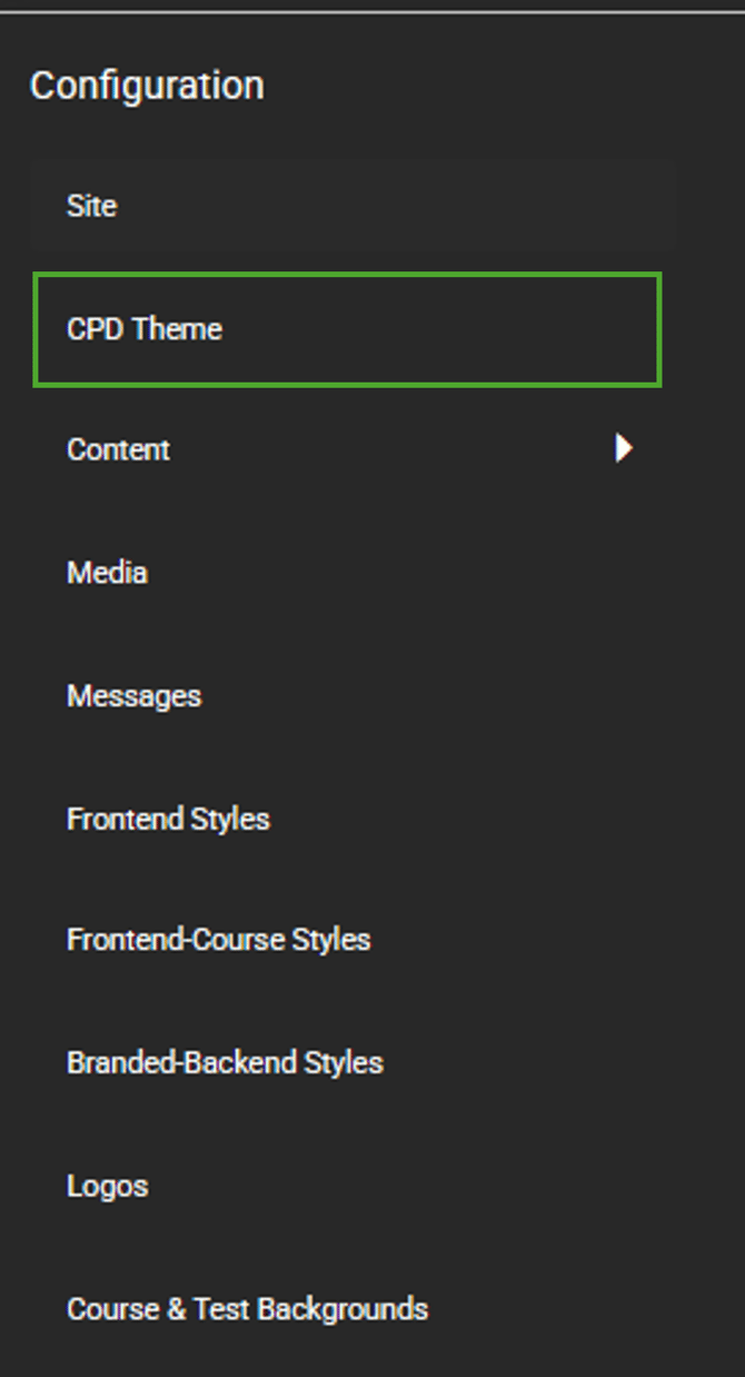 Platform configuration - CPD Theme