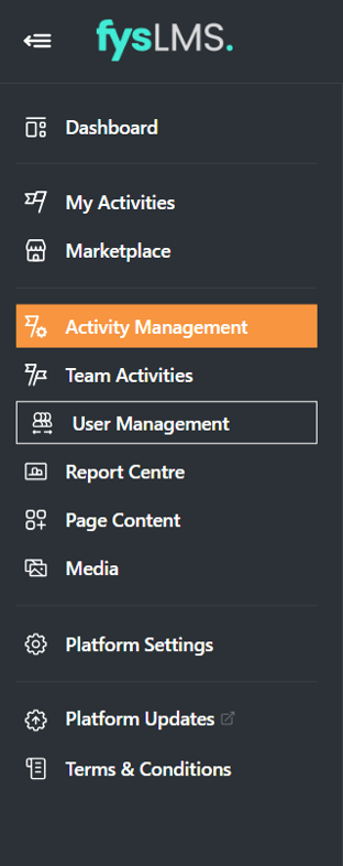 Platform Navigation - Activity Management